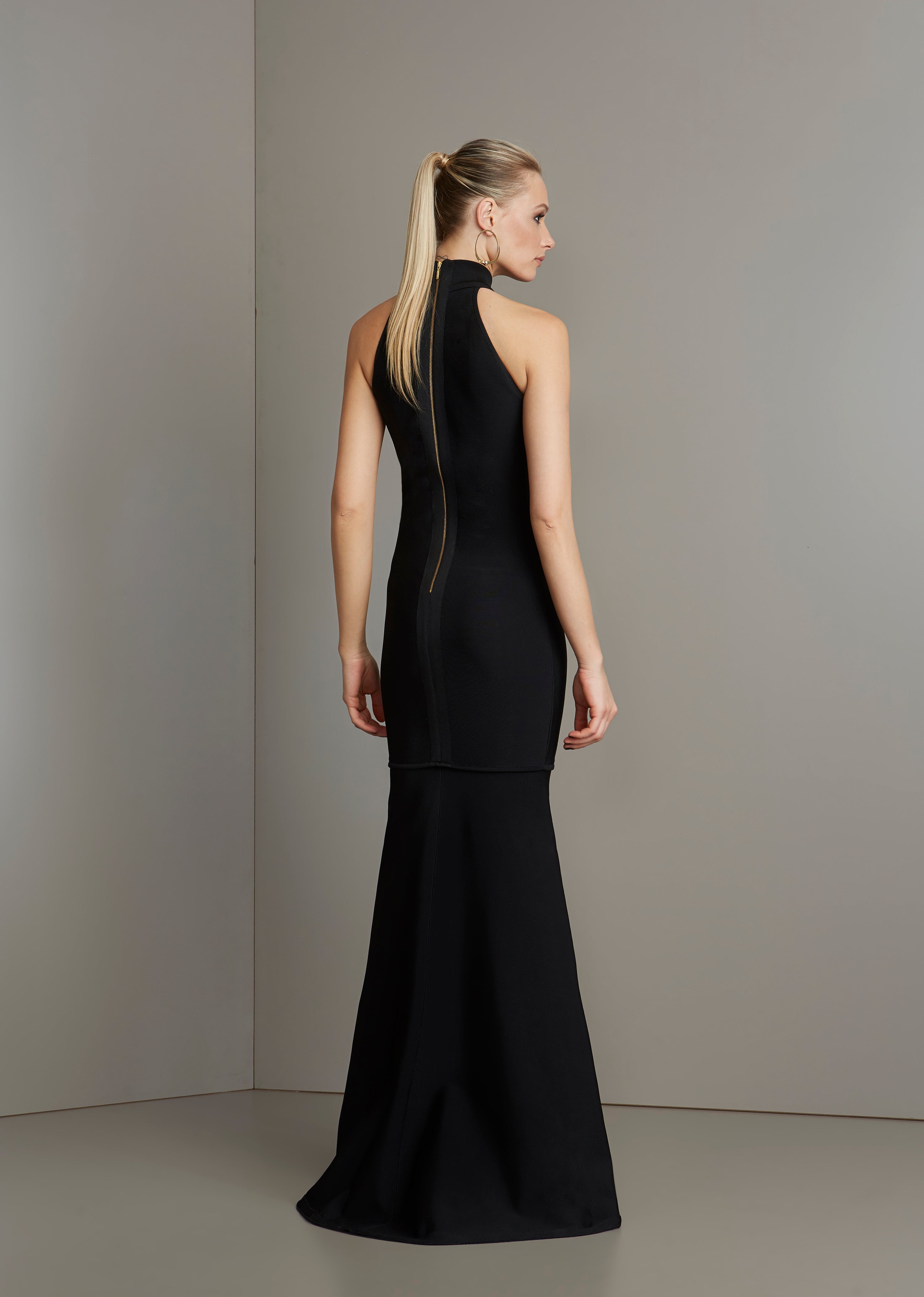 green emerald velvet dress Luxe Bandage Double V Gown