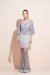 GREY CANVAS & MESH GOWN