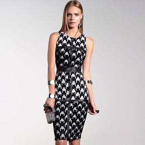 Black & White  Houndstooth Dress | Medium |