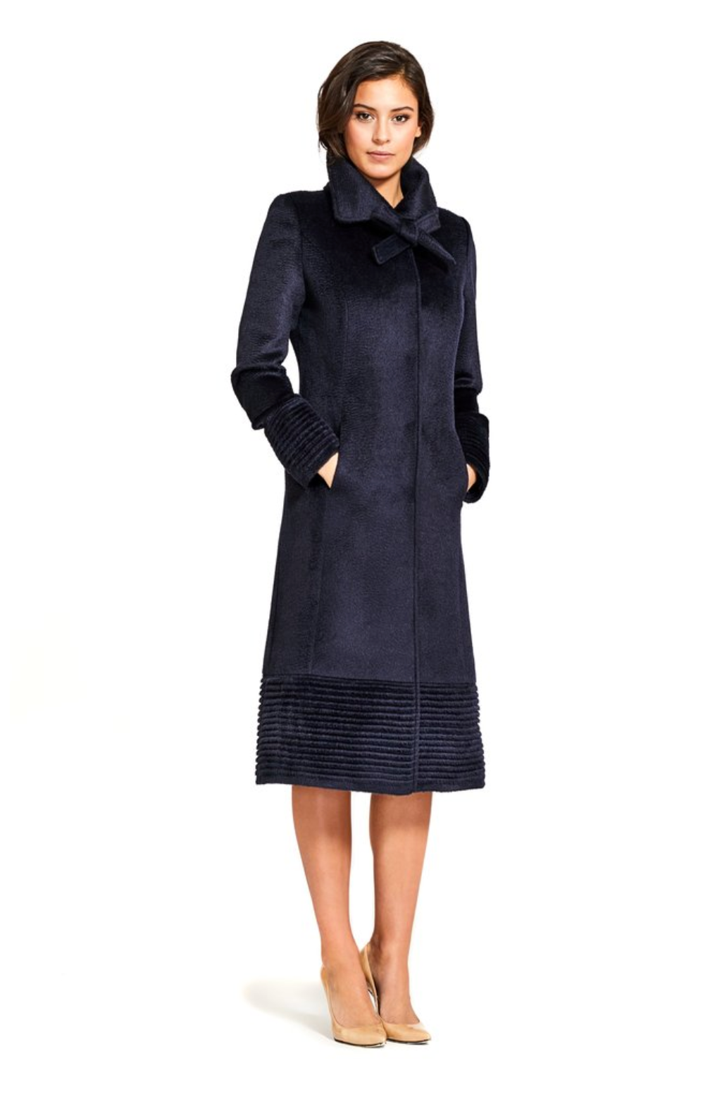 Fitted Coat w/Ribbed Bottom and Cuffs