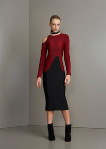 Burgundy and Black bandage dress Out Here Burgundy and Black bandage dress Out Here