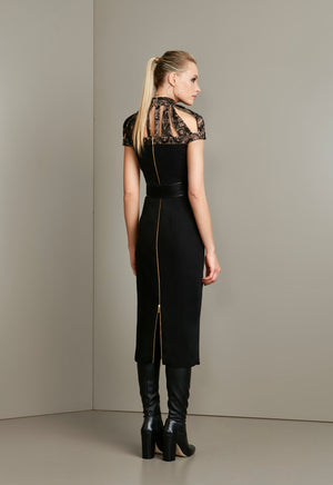 Black & nude mesh dress